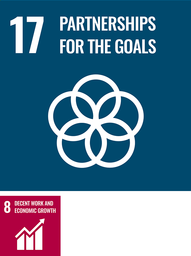 Logos number 17 and 8 of the sustainable development goals  